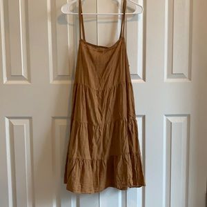 Tan Old Navy Tiered Swing Dress